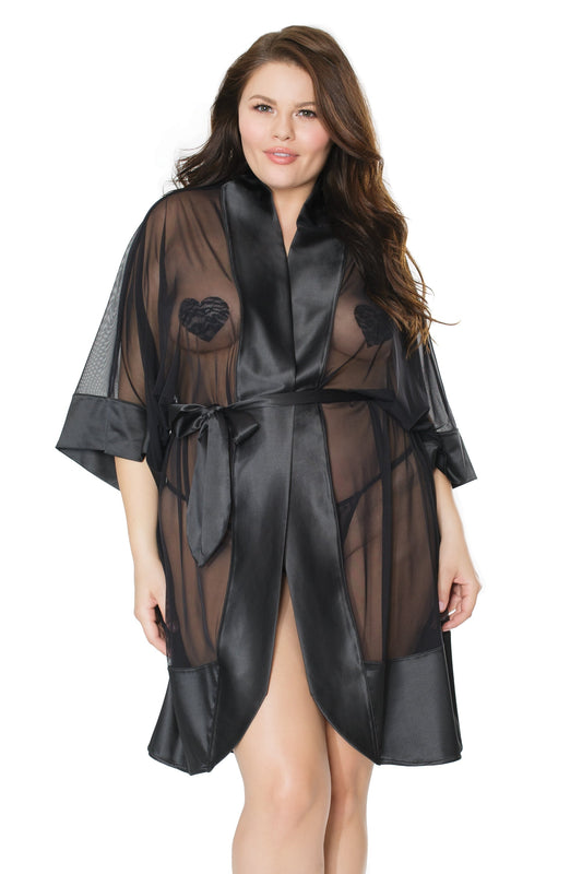 Coquette 20310 Sheer Kimono Style Robe