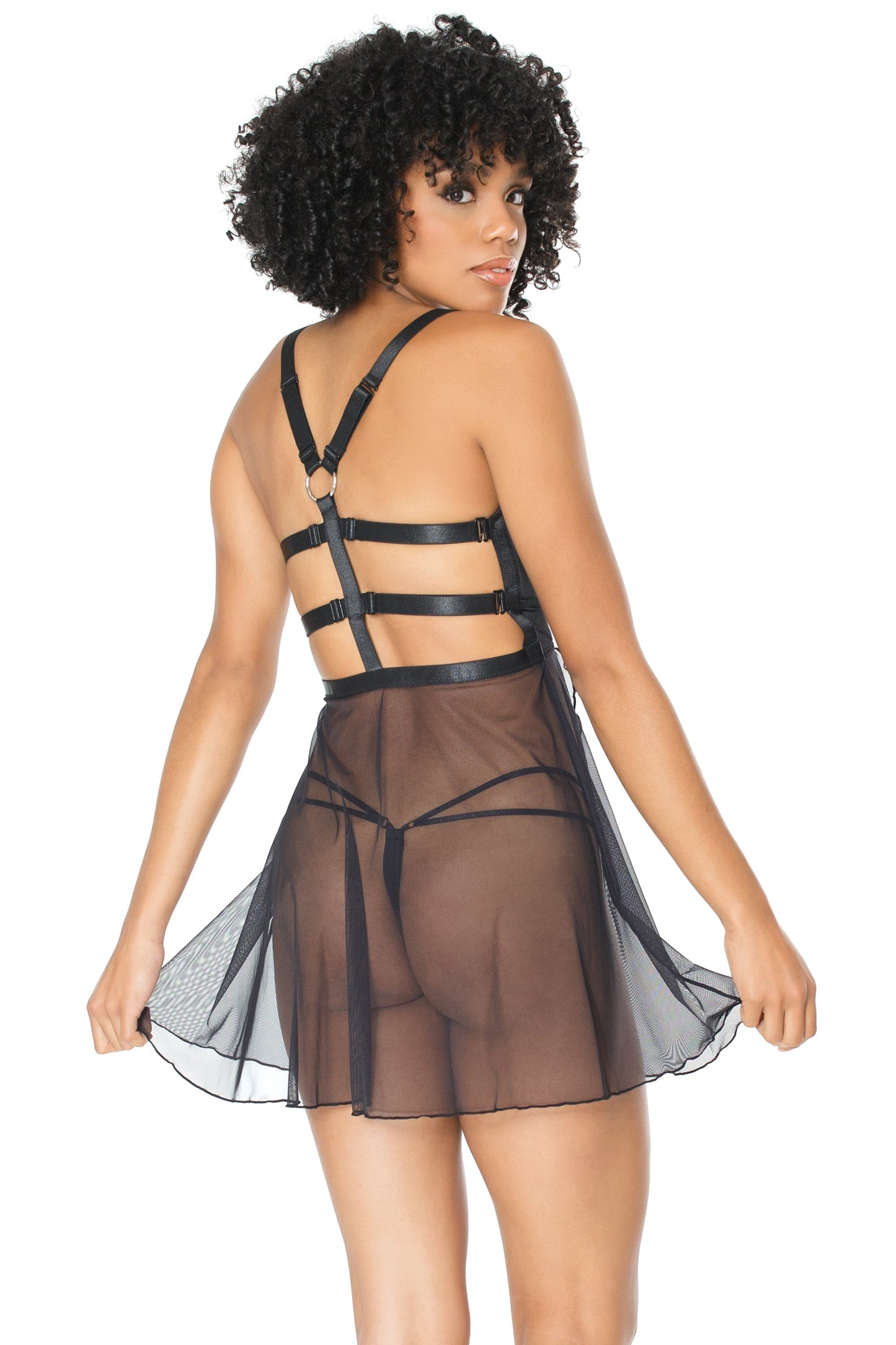 Coquette 20312 Sheer Babydoll With Side Slit Set