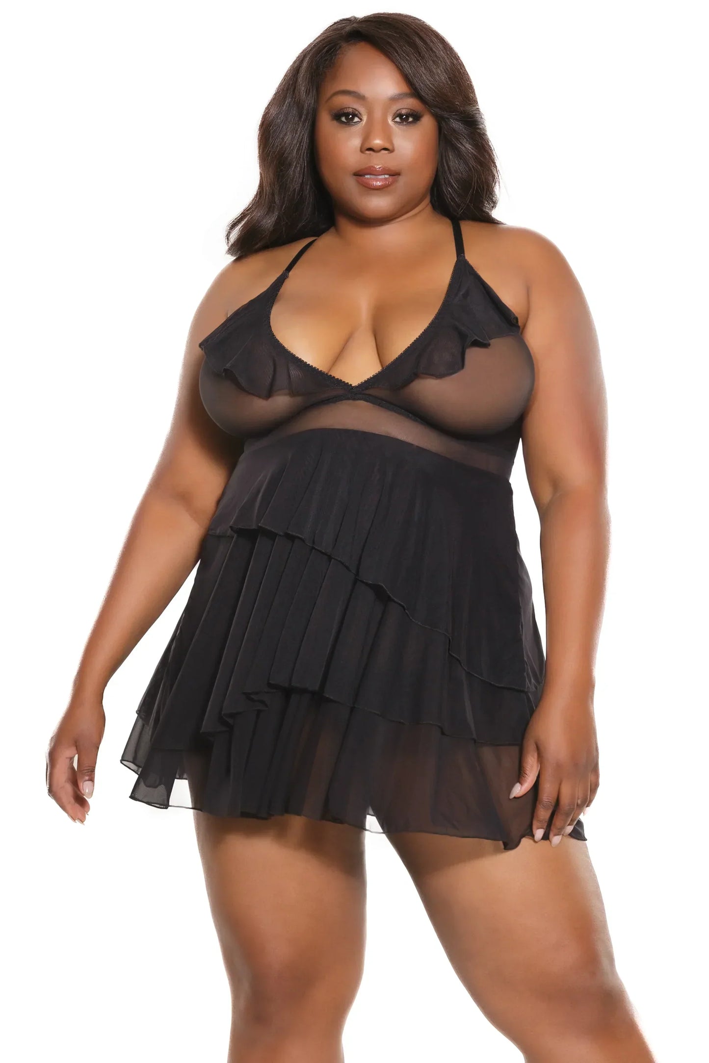 Coquette 23106 Babydoll & G-String With Ruffle Details