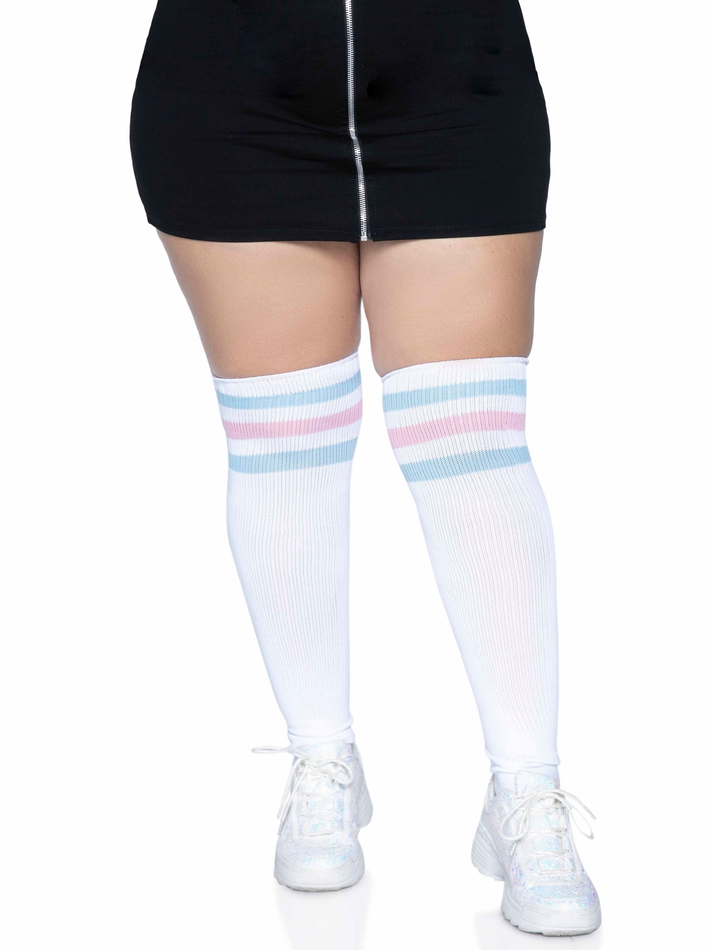 Leg Avenue  Plus Size Over The Knee Athletic Socks  5627X