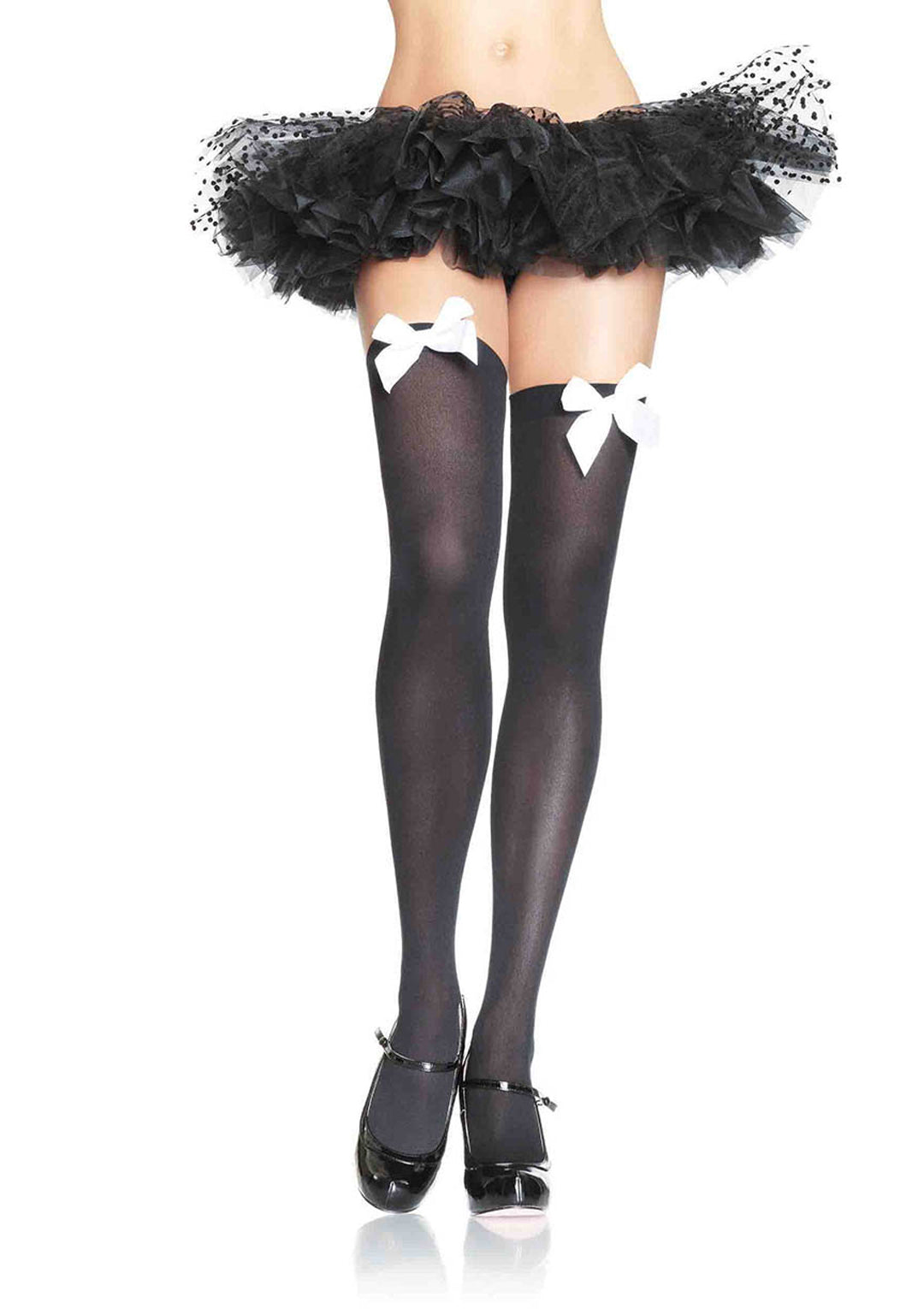 Leg Avenue Nylon Over The Knee W/Bow Stockings 6255