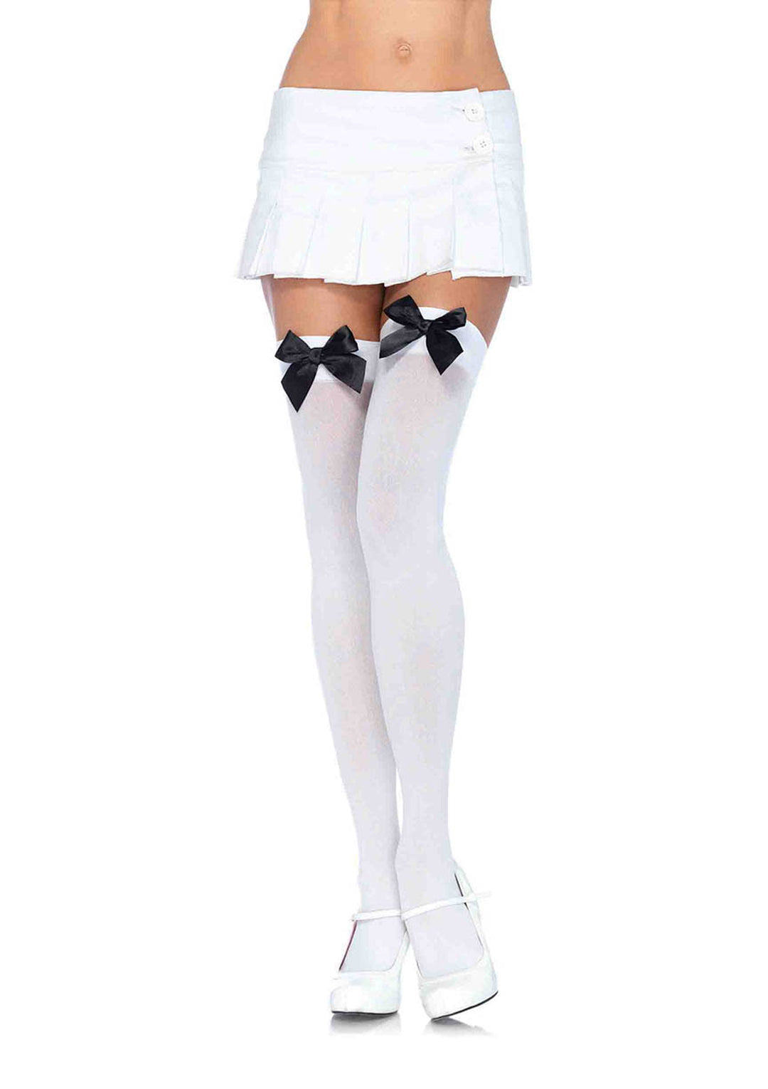 Leg Avenue Nylon Over The Knee W/Bow Stockings 6255