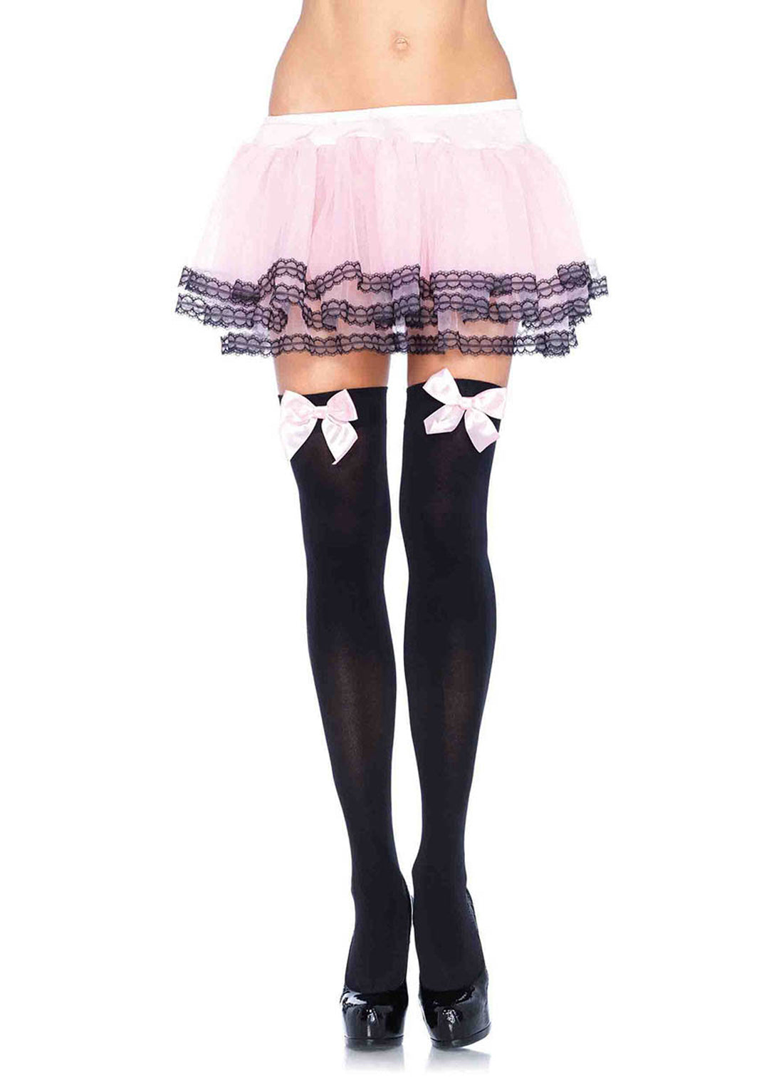 Leg Avenue Nylon Over The Knee W/Bow Stockings 6255