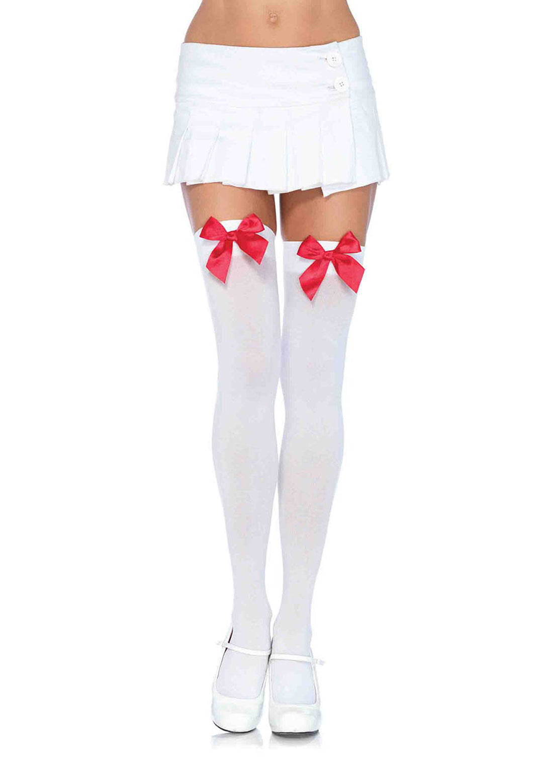 Leg Avenue Nylon Over The Knee W/Bow Stockings 6255