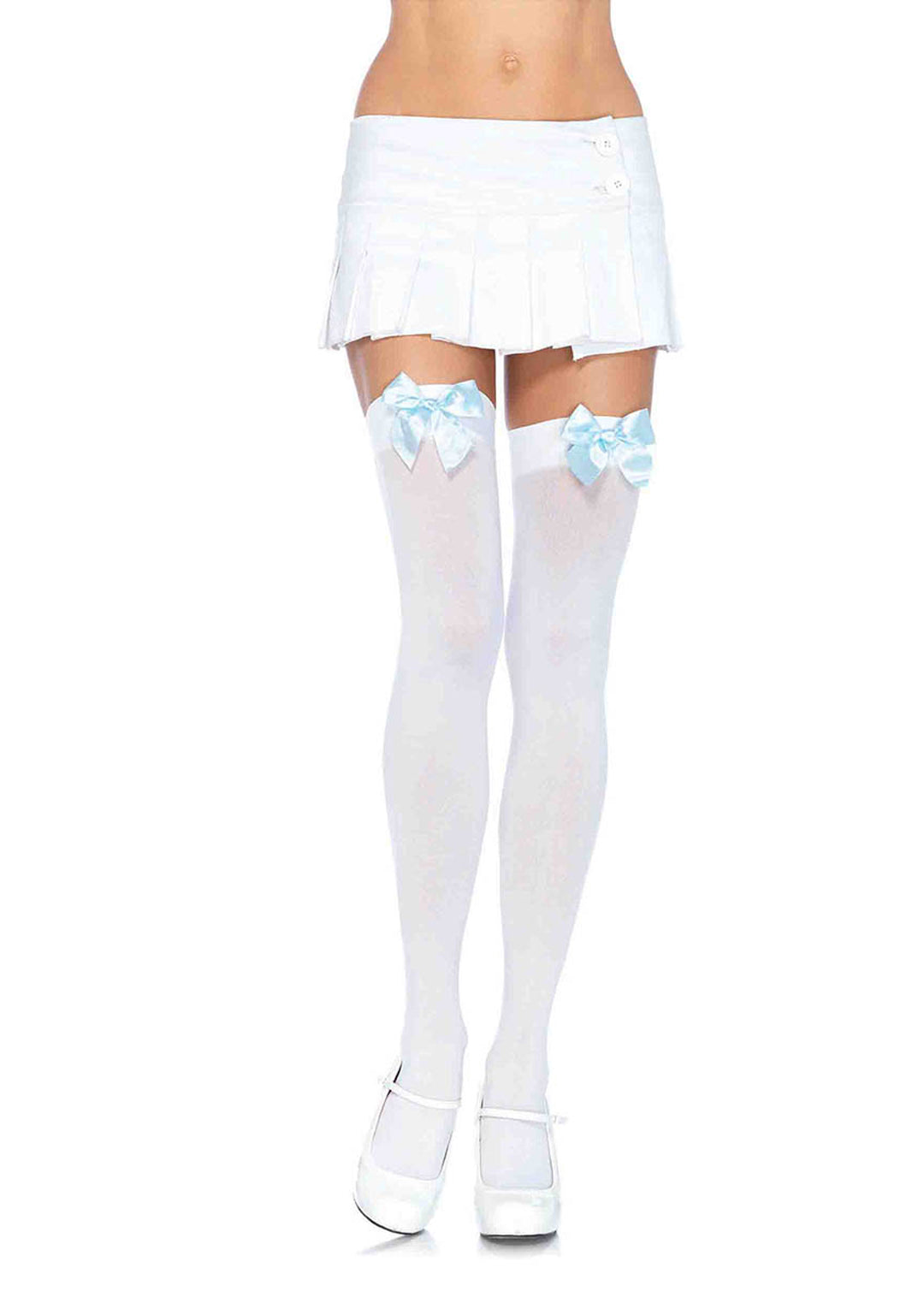 Leg Avenue Nylon Over The Knee W/Bow Stockings 6255