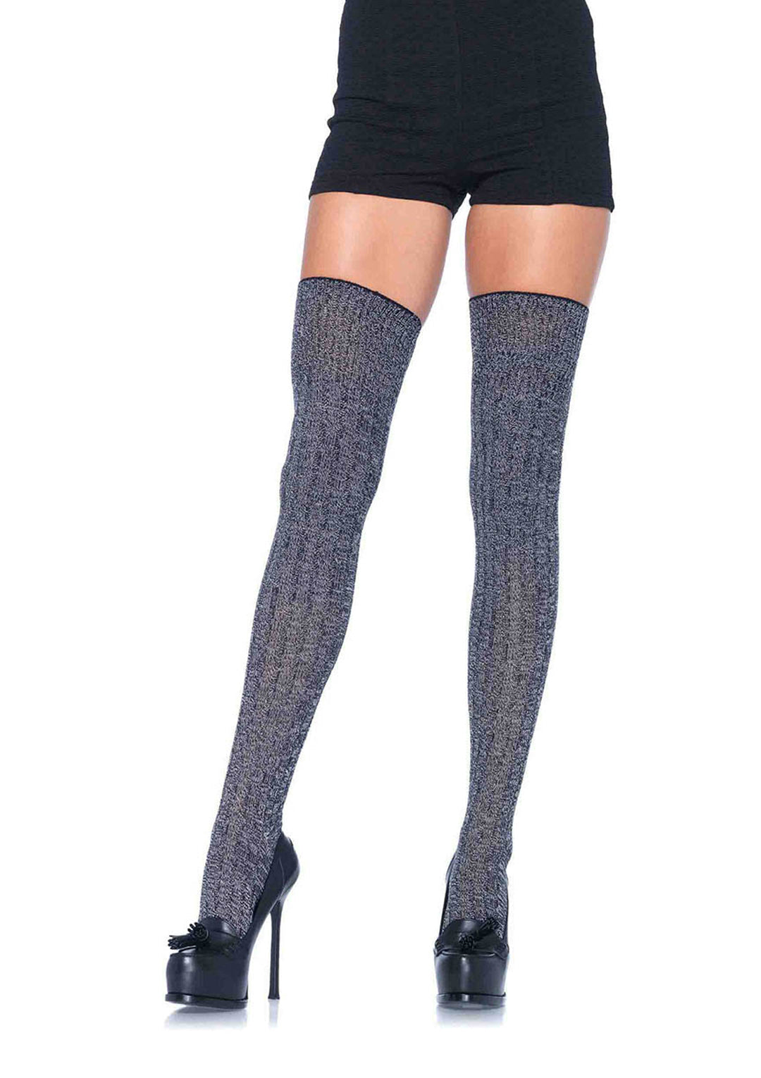 Leg Avenue Heather Acrylic Rib Knit Thigh Hi Stockings 6907