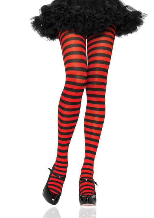 Leg Avenue Nylon Stripe Tights In 12 Colors 7100