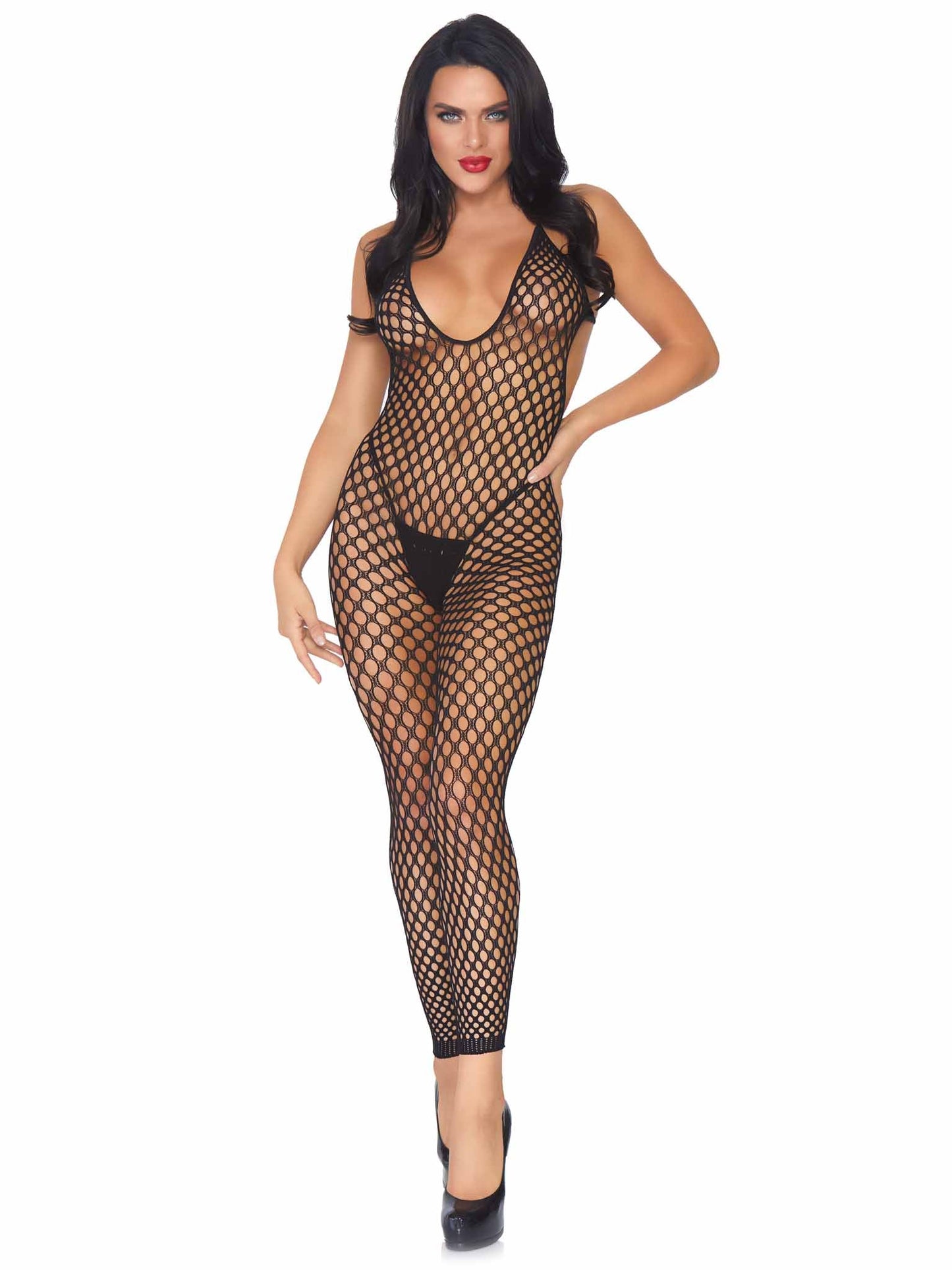 Leg Avenue Seamless Crochet Footless Bodystocking 89035