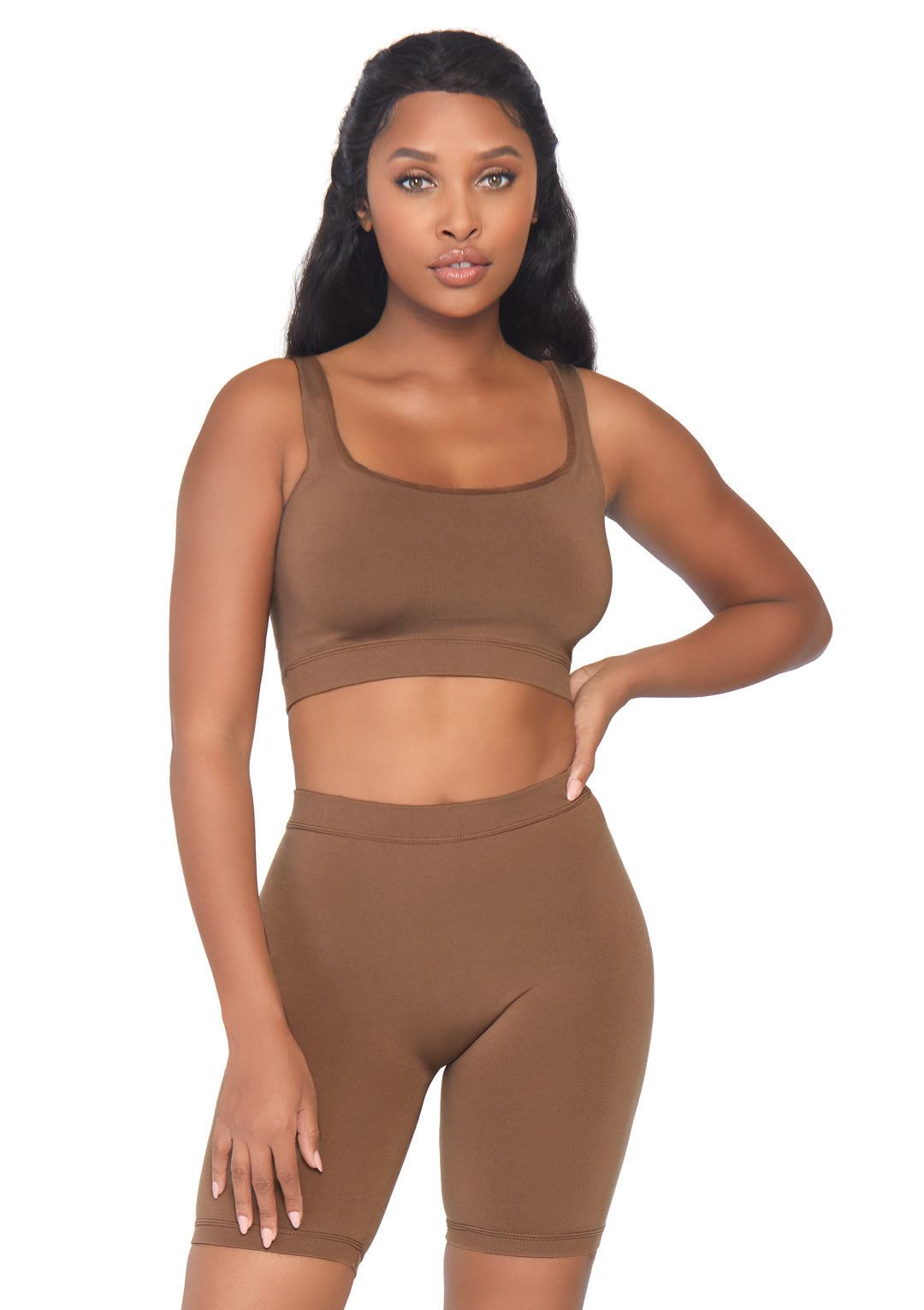 Leg Avenue Seamless Opaque Spandex Crop Tank Set NK004