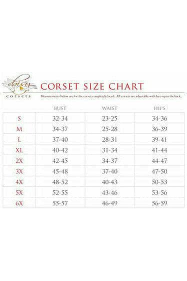 Daisy Rainbow Glitter Holo Steel Boned Mid Under Bust Corset