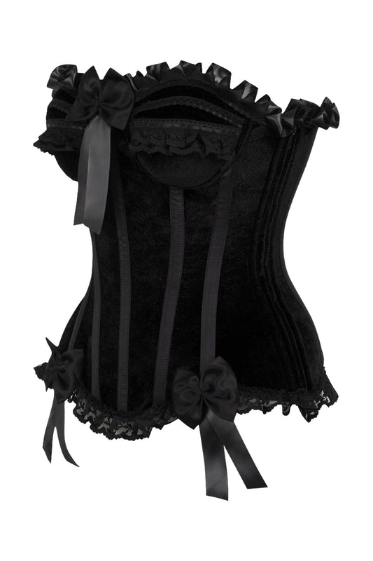 Daisy TD-173 Black Velvet Steel Boned Burlesque Corset