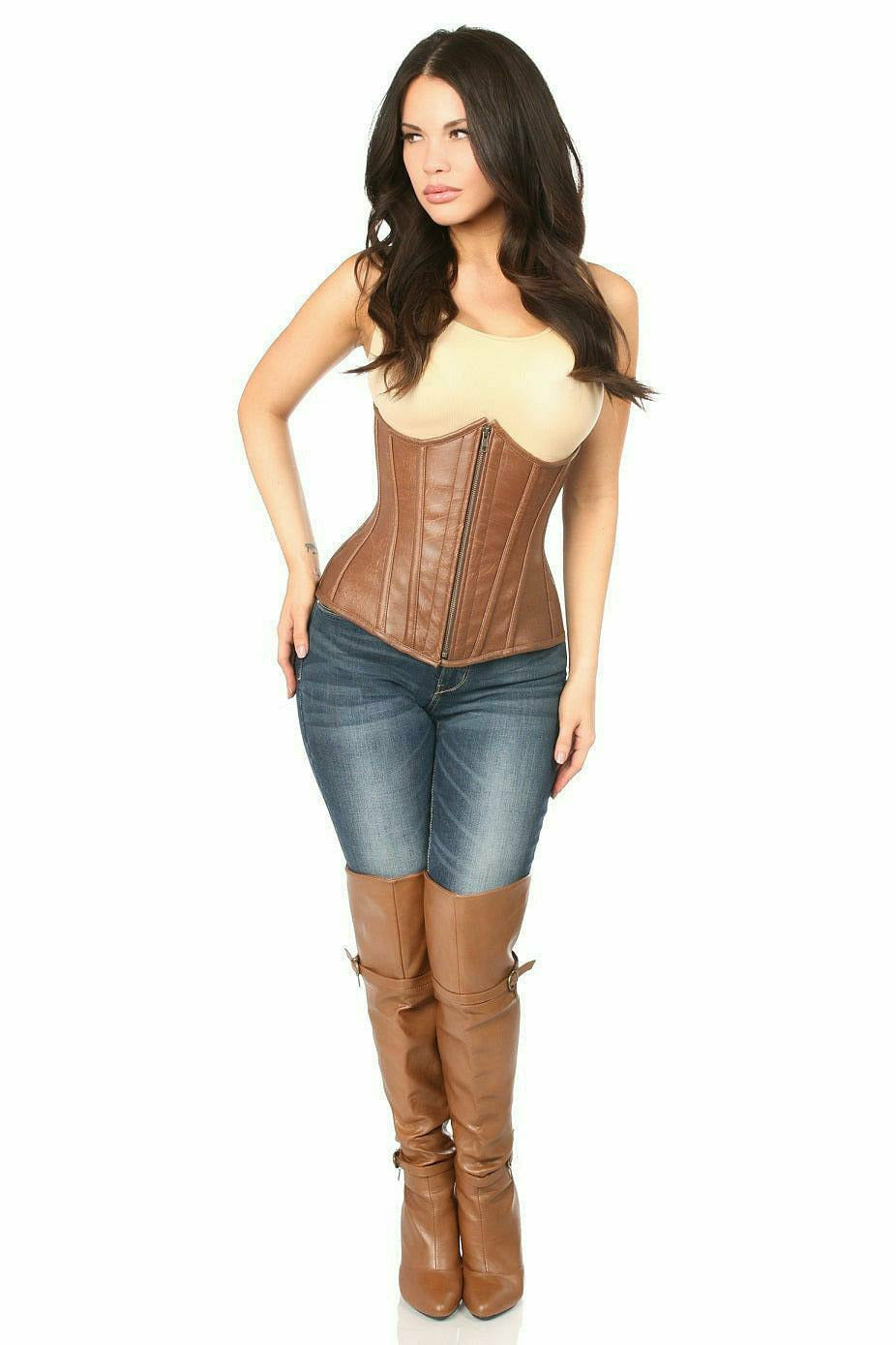 Daisy Faux Leather Underbust Corset