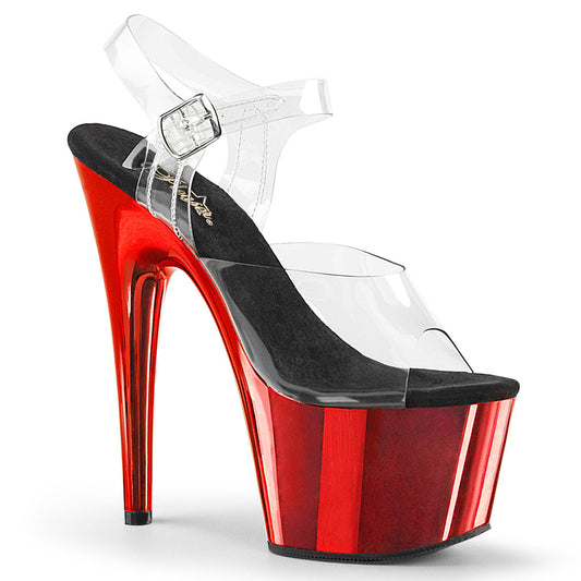 *Pleaser Adore-708 Ankle Strap Sandal W/Chrome Plated Bottom