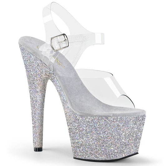 Pleaser Adore-708HMG Holographic Ankle Strap Sandal