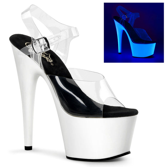Pleaser Adore-708UV Stiletto Heel UV Ankle Strap Sandal