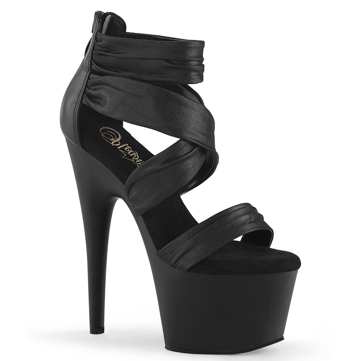 Pleaser Adore-720 Close Back Ruched Ankle Strap Sandal