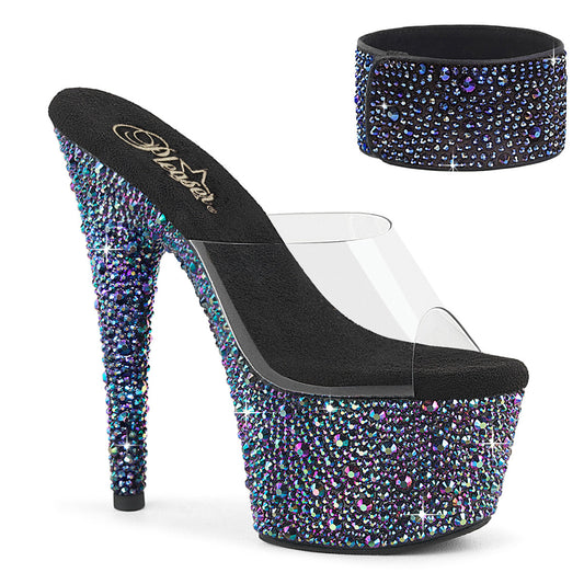 Pleaser Bejeweled-712MS Jewel Encrusted Platform Slide W/Ankle Cuff
