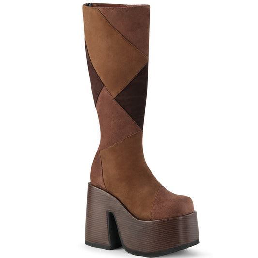 Demonia Camel-280 Patchwork Knee High Boot