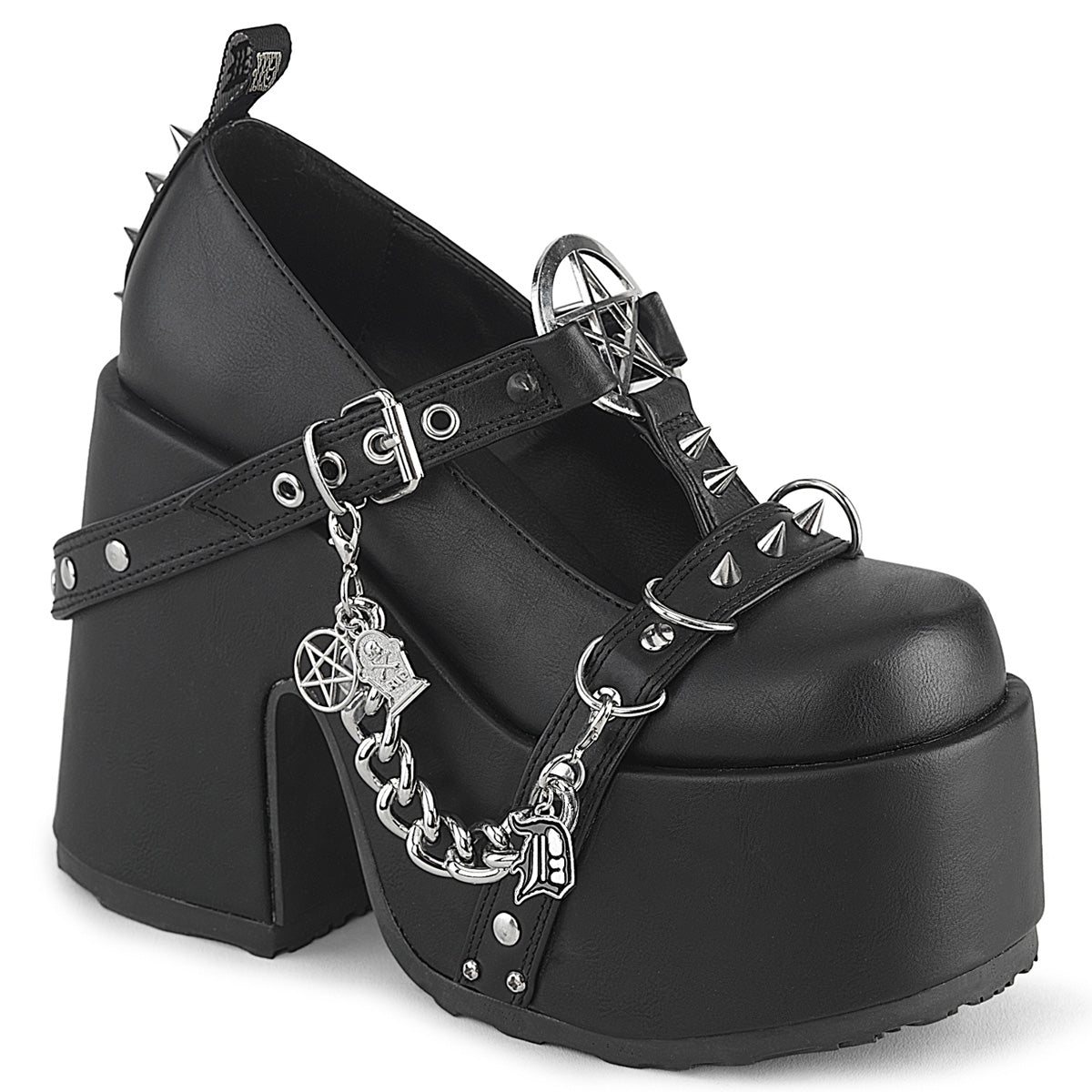 Demonia Camel-33 Platform Eyelet T-Strap Maryjane