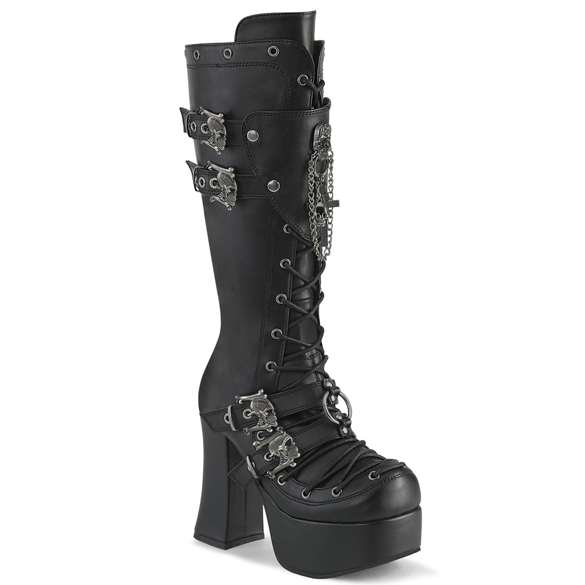 Demonia Charade-230 Knee High Boot W/Chains