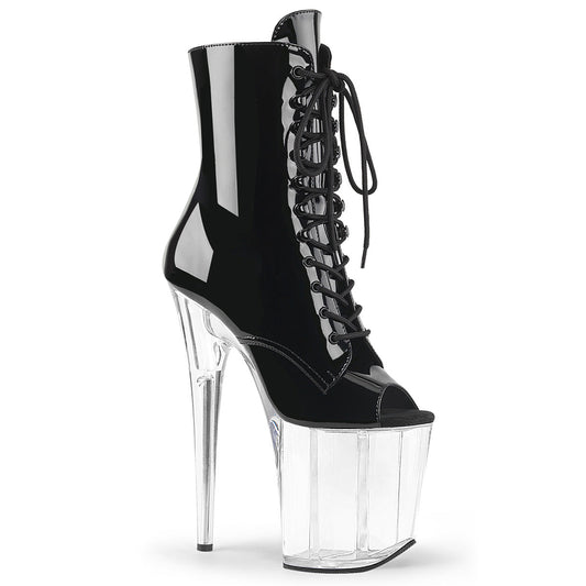 Pleaser Flamingo-1021 Peep Toe Lace-Up Front Ankle Boot