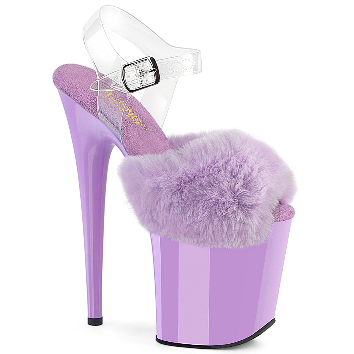 Pleaser Flamingo-808FUR Peep Toe Fluffy Faux Fur Ankle Strap Sandal
