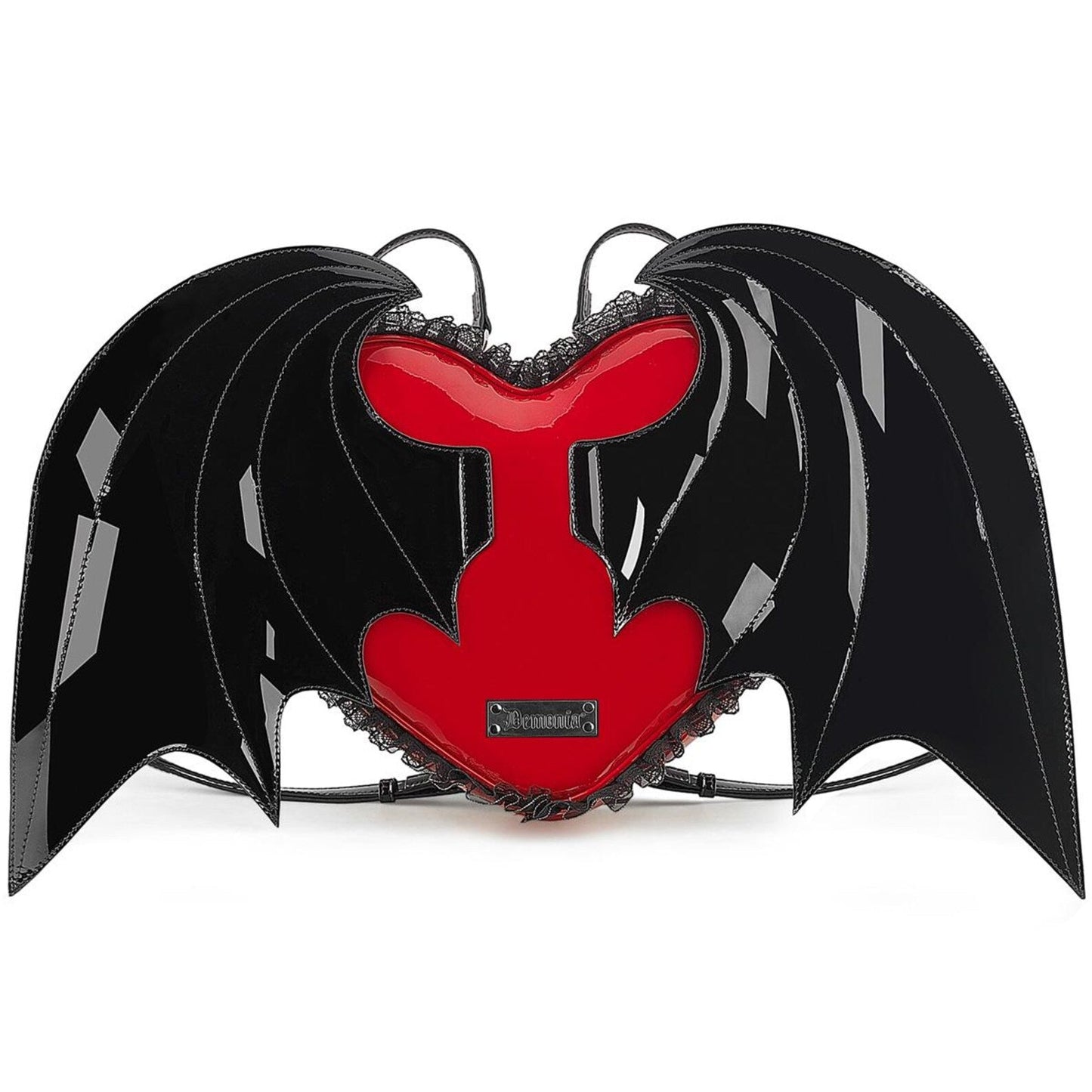 Demonia HB-214 Mini Bat Wing Backpack W/Heart Shaped Metal Plates