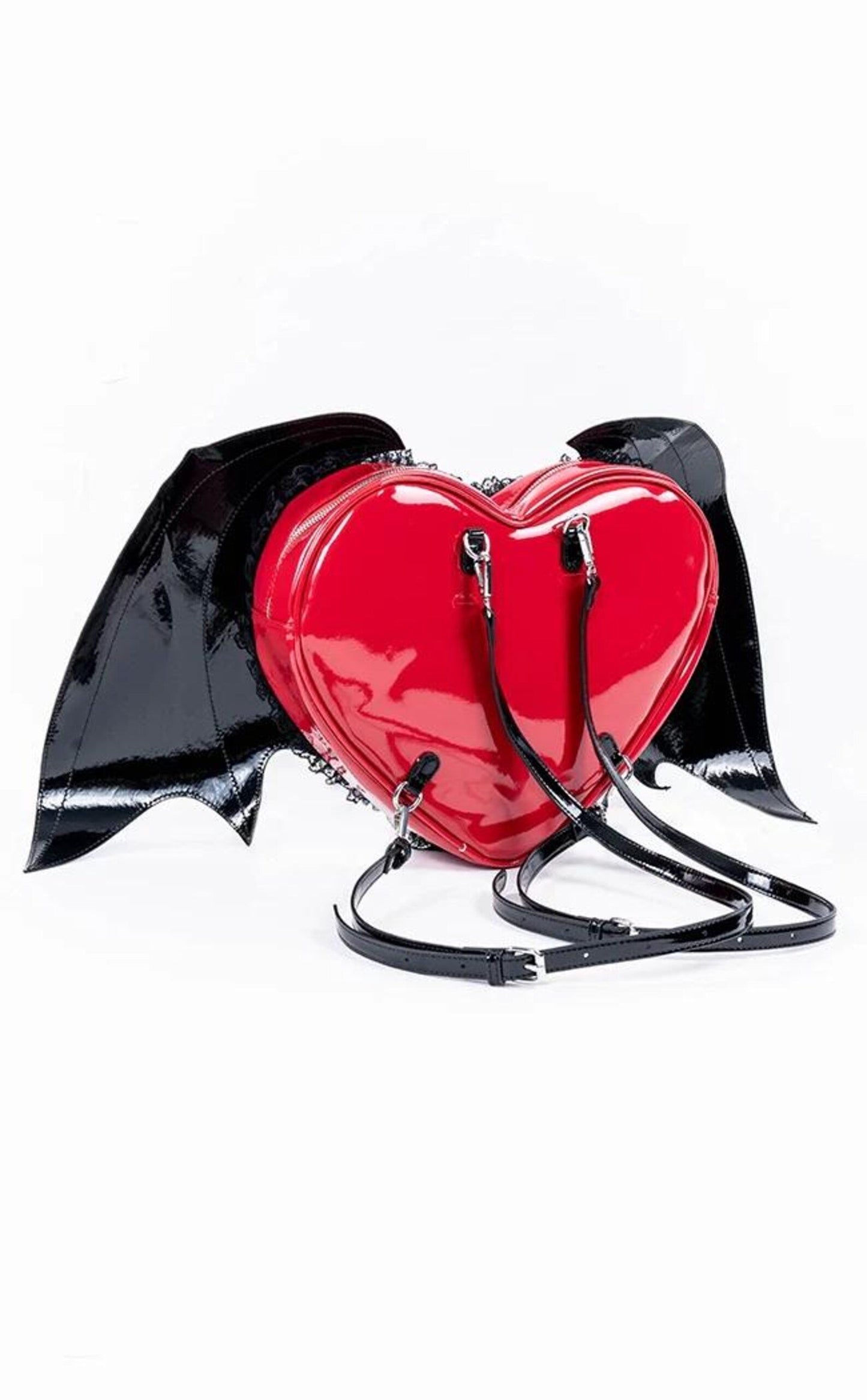 Demonia HB-214 Mini Bat Wing Backpack W/Heart Shaped Metal Plates