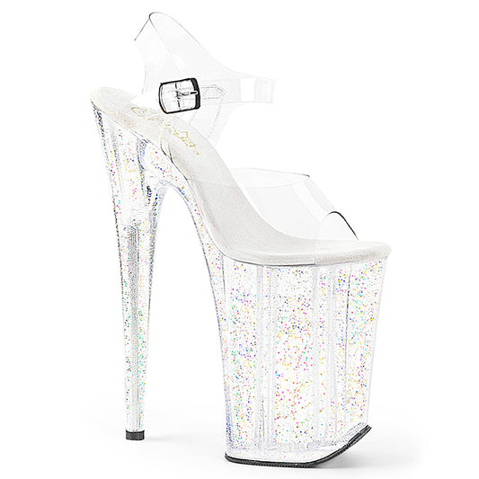 Pleaser Infinity-908MG Glittery Ankle Strap Sandal