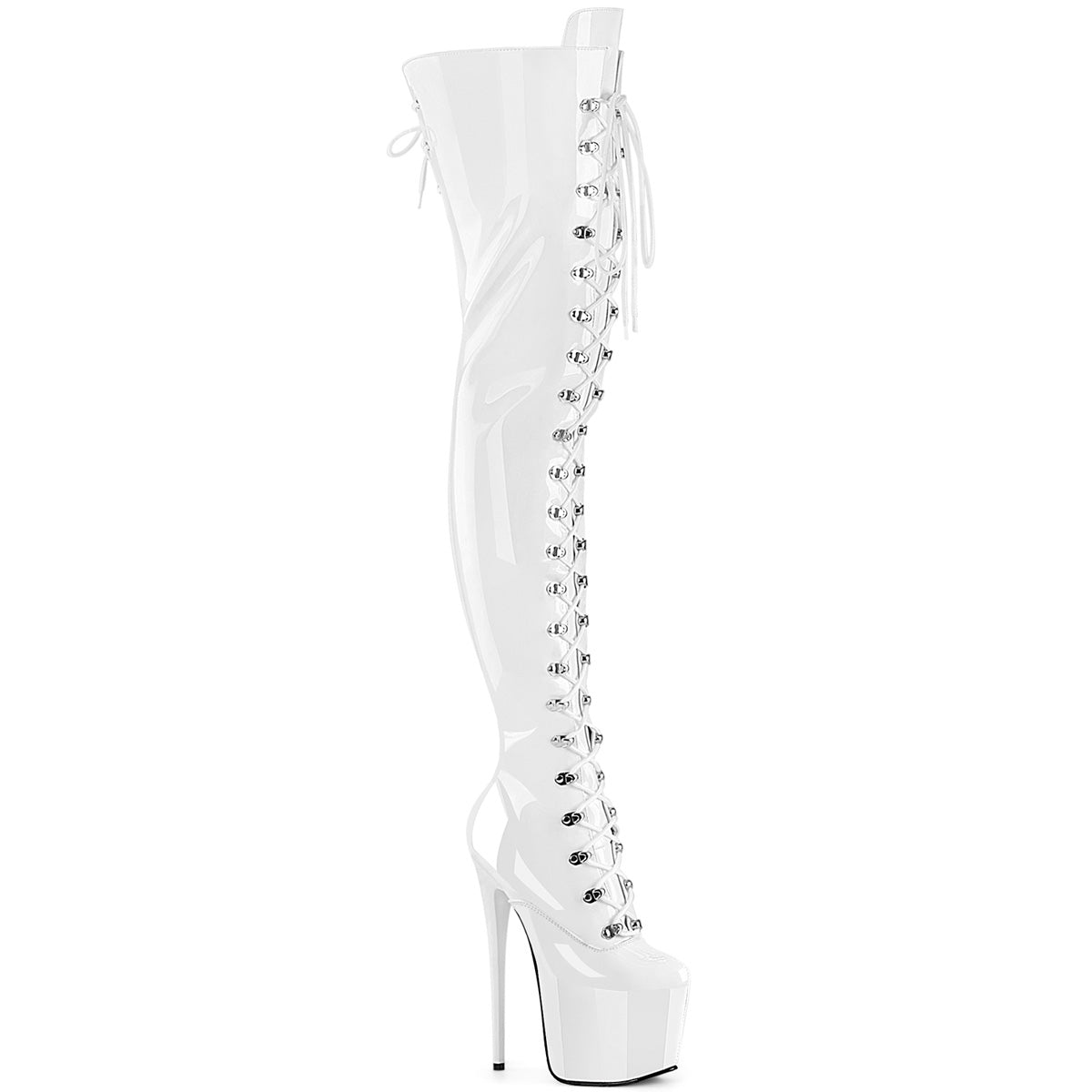 Pleaser Jubilant-4012 Fully Lined Lace-Up Front Crotch Boot