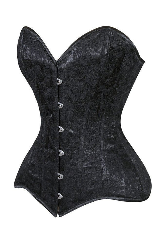 Daisy Black Lace Overbust Corset Sweetheart Neckline Busk Closure