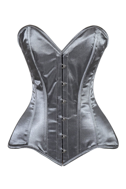 Daisy Dark Silver Overbust Corset Sweetheart Neckline Busk Closure