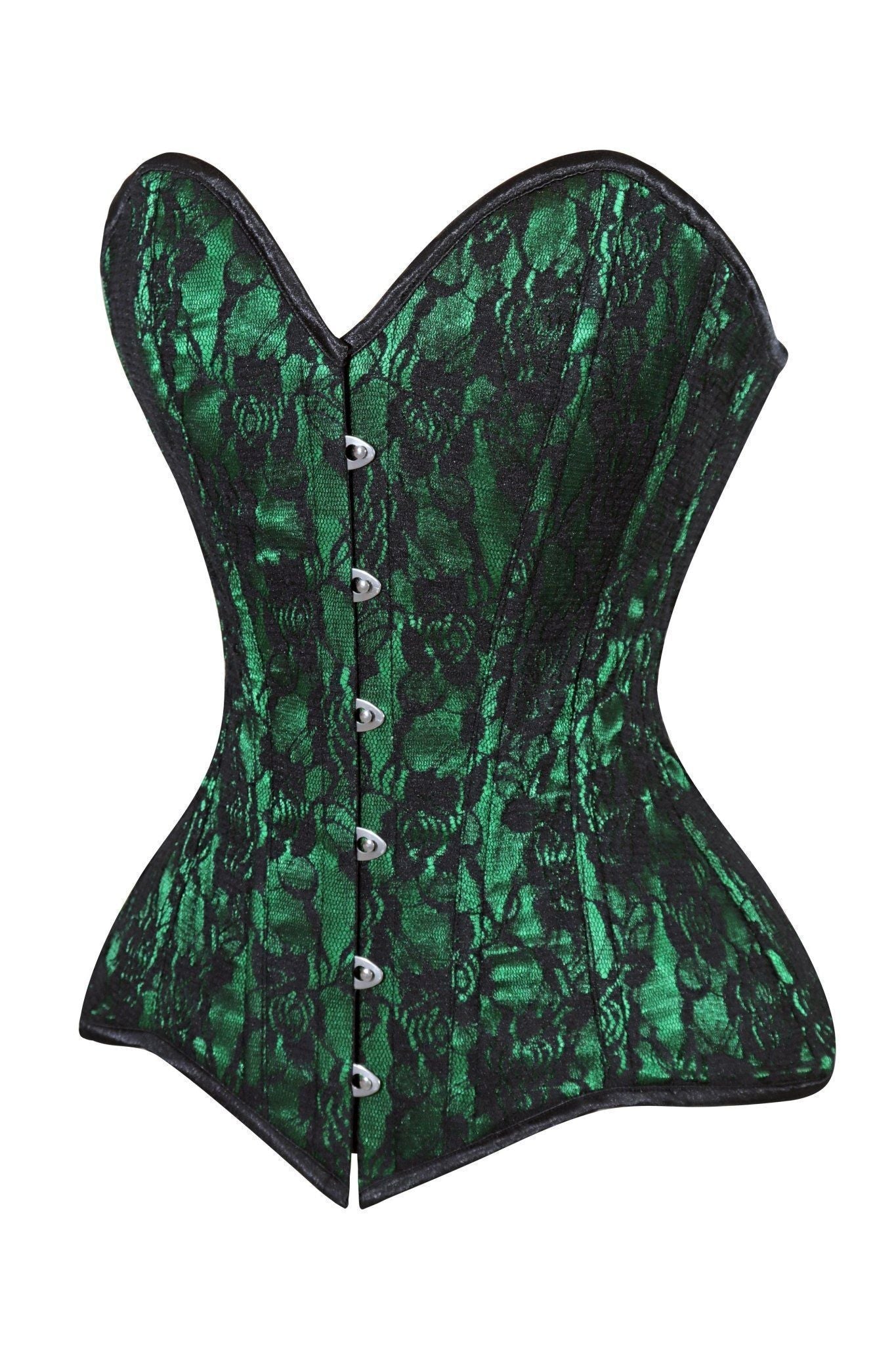 Daisy Lace Overbust Corset Sweetheart Neckline Busk Closure