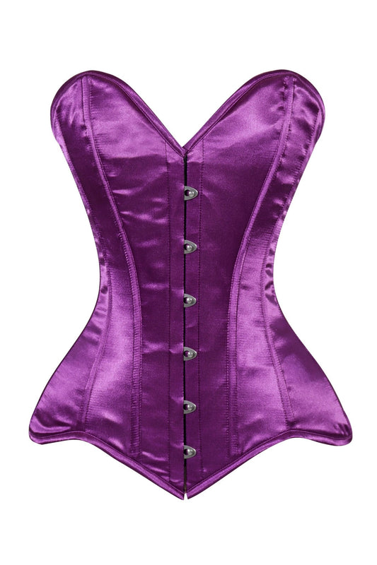 Daisy Magenta Overbust Corset Sweetheart Neckline Busk Closure