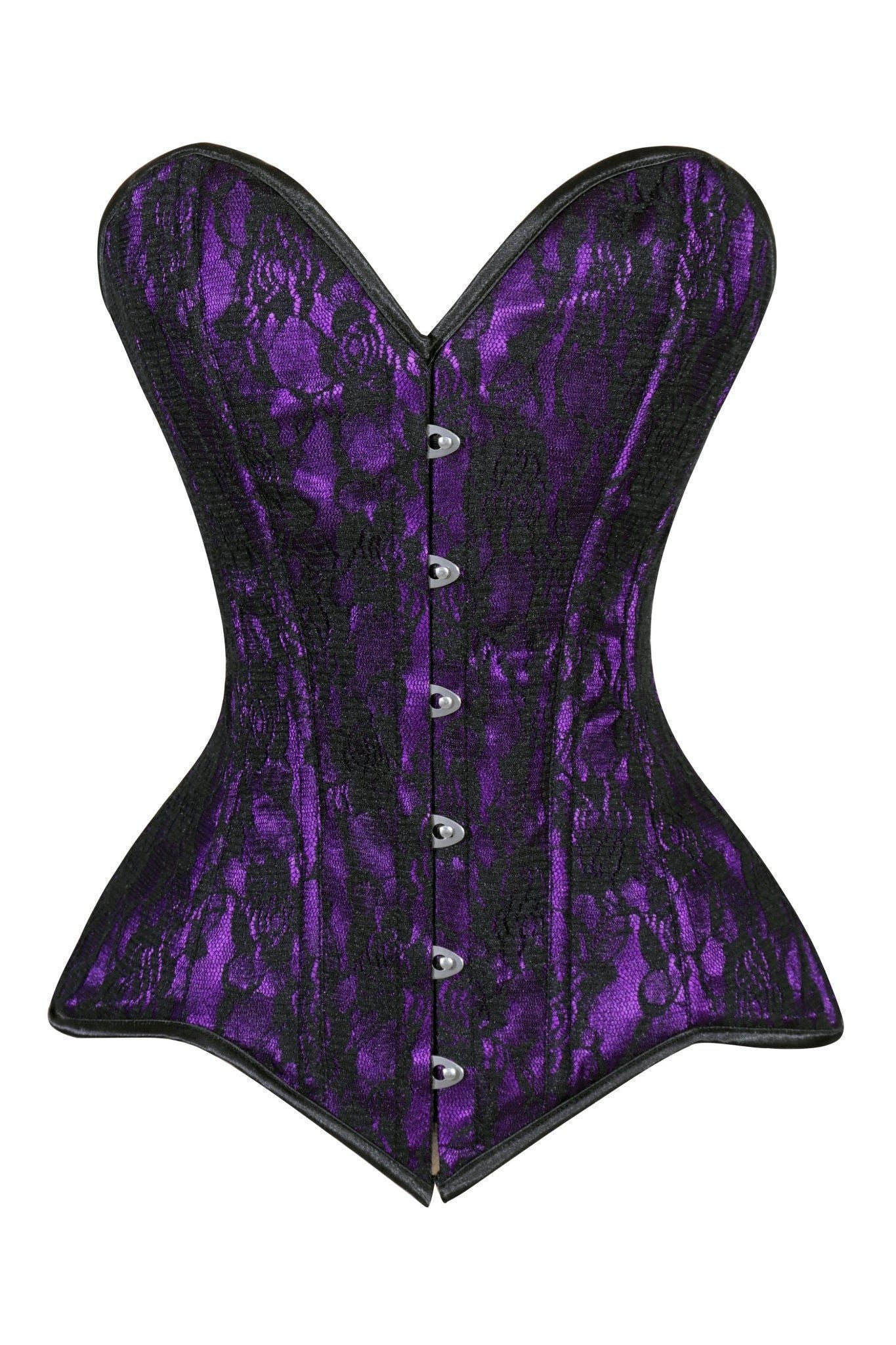 Daisy Lace Overbust Corset Sweetheart Neckline Busk Closure