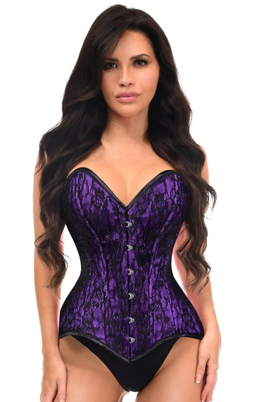 Daisy Lace Overbust Corset Sweetheart Neckline Busk Closure