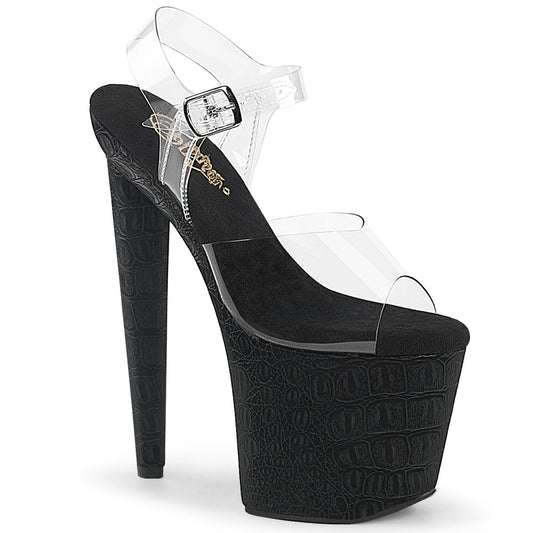 Pleaser Razzle-808WR Ankle Strap Sandal W/Reptile Print