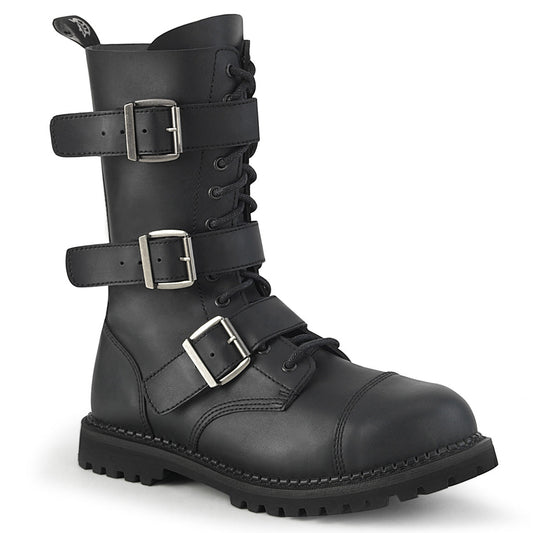 Demonia Riot-12BK Unisex Steel Toe Ankle Boot