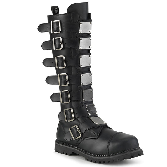 Demonia Riot-21MP Men's Steel Toe Multi Buckle Knee Boot