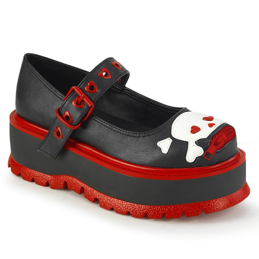 Demonia Slacker-27 Maryjane Platform Buckle Shoe