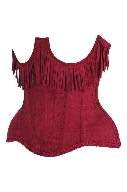 Daisy Steel Boned Suede Underwire Underbust Corset Cincher w/Fringe