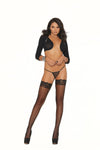 Elegant Moments Fishnet Thigh High With Silicone Lace Top EM12018