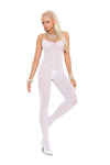 Elegant Moments Opaque Bodystocking With Spaghetti Straps And Open Crotch  Plus Size EM1601QB