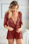 Allure 17-3703 Valentina Leopard Lace Robe