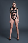 Latex-Look Vinyl Power Bodysuit
