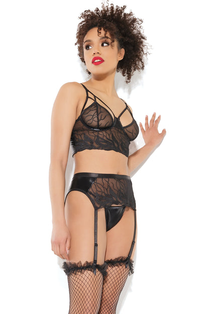 Coquette 21223 Lace Bra Gater & G-string Set