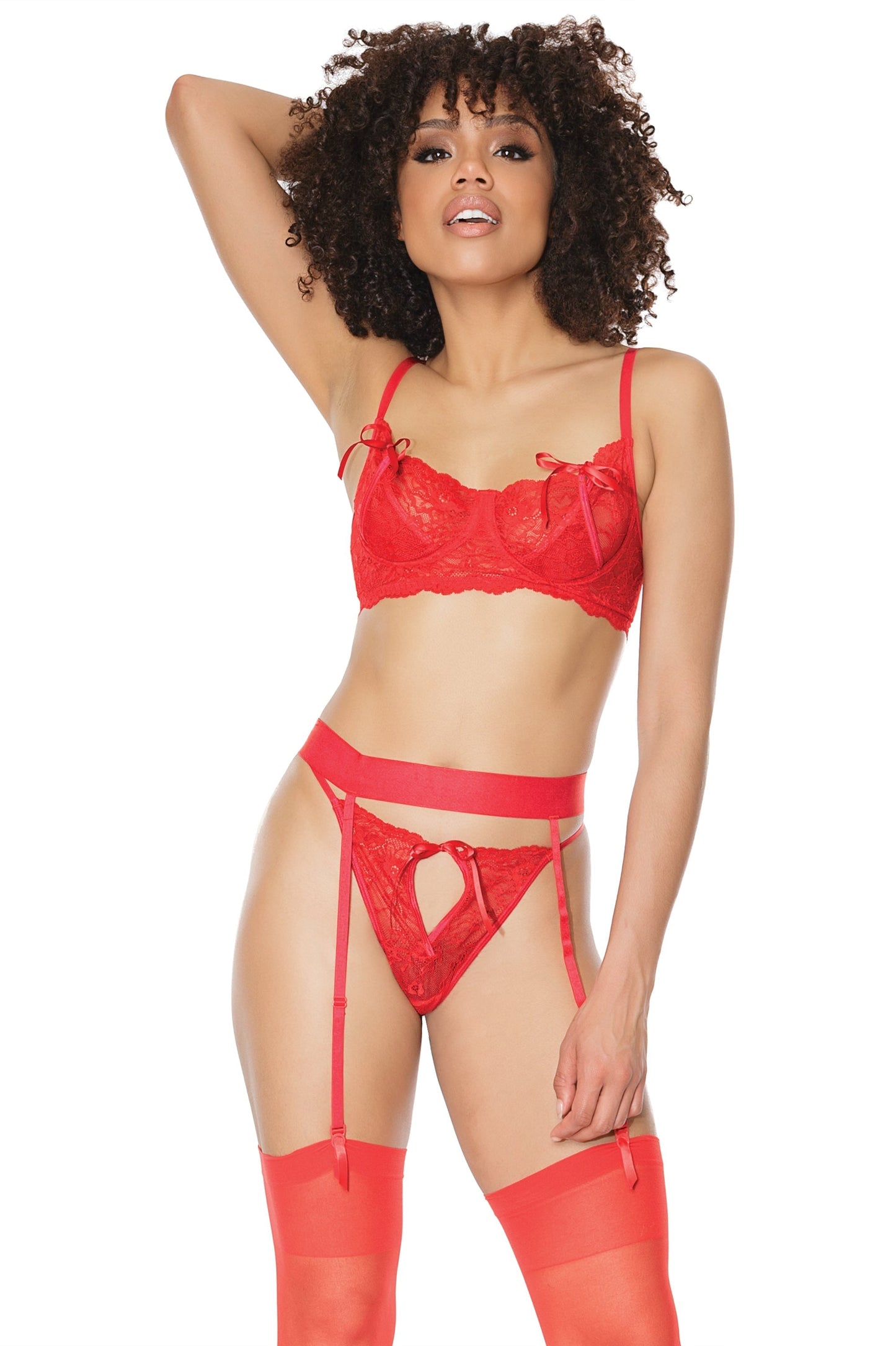 Coquette 21308 Bra, Garter & Panty Set