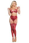 Coquette 22115 Footless Floral Lace Thigh High Stockings
