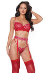 Coquette Bra, Garter Belt & G-String Set