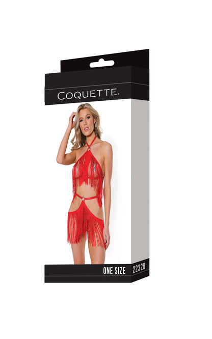Coquette 22328 Fringe Top & Skirt Harness Set